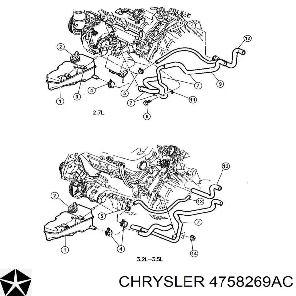 Бачок системы охлаждения 4758269AC Chrysler