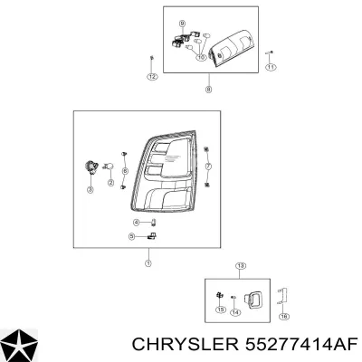 Фонарь задний правый CHRYSLER 55277414AF