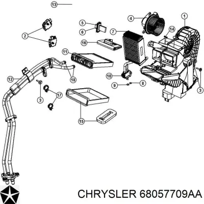Испаритель кондиционера CHRYSLER 68057709AA