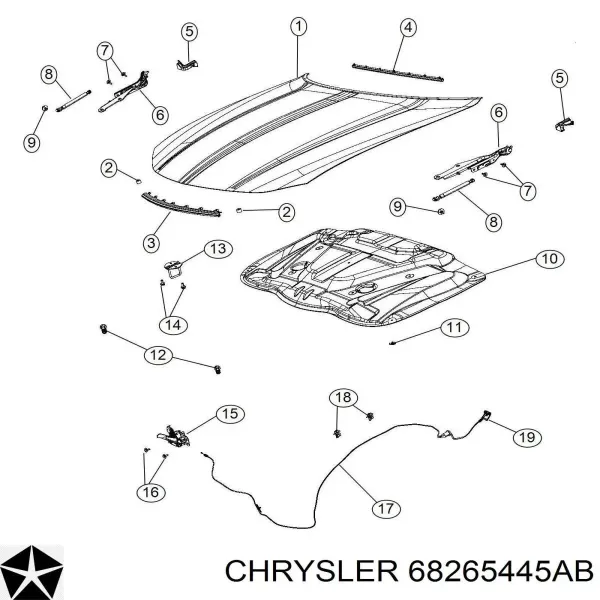 Капот двигателя Додж Чарджер 