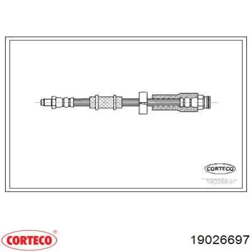 Шланг тормозной передний 19026697 Corteco