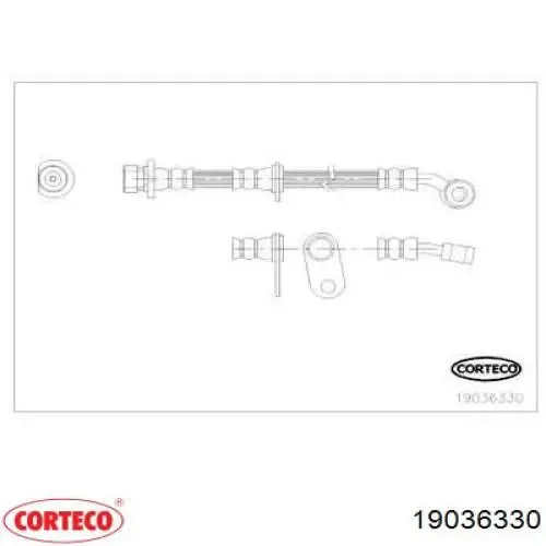 Шланг тормозной передний правый 19036330 Corteco