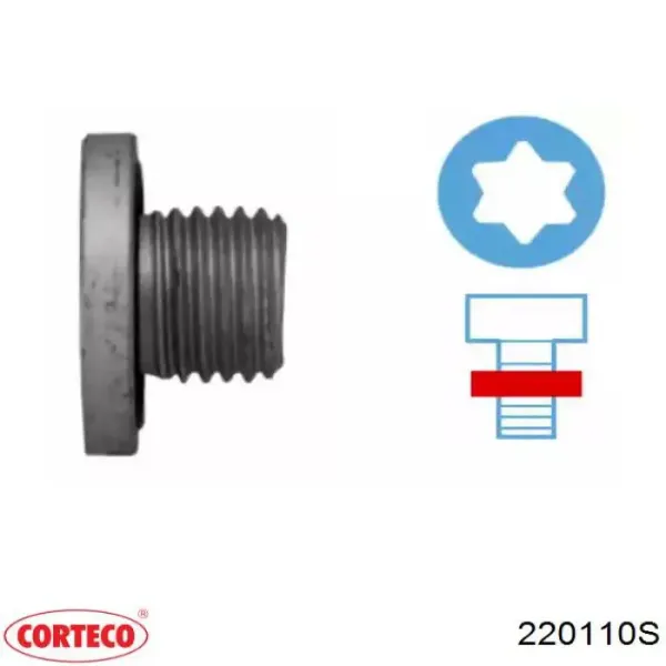 Пробка поддона двигателя 220110S Corteco