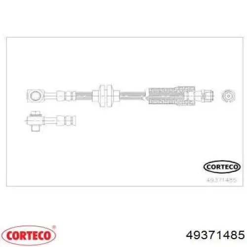 Шланг тормозной передний правый 49371485 Corteco