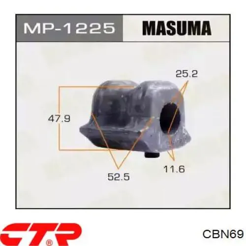 Нижняя левая шаровая опора CBN69 CTR