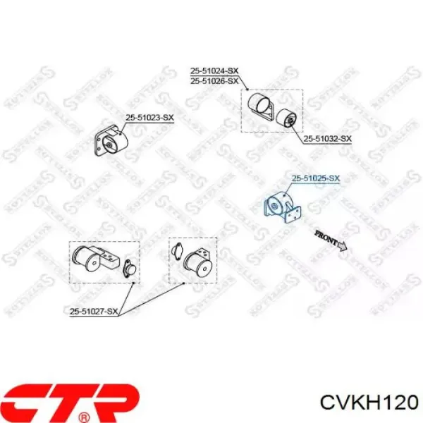 Передняя опора двигателя CVKH120 CTR