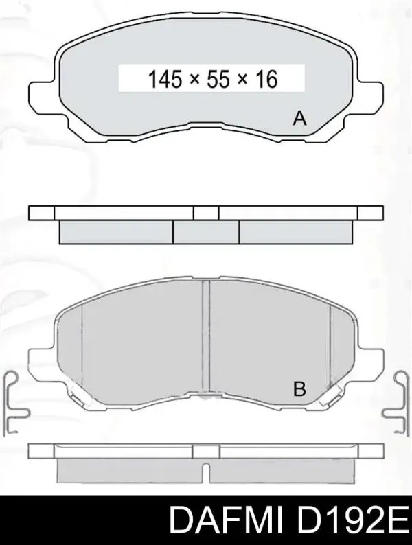 Передние тормозные колодки D192E Dafmi