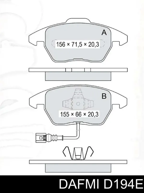 Передние тормозные колодки D194E Dafmi