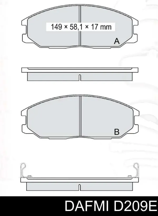 Передние тормозные колодки D209E Dafmi