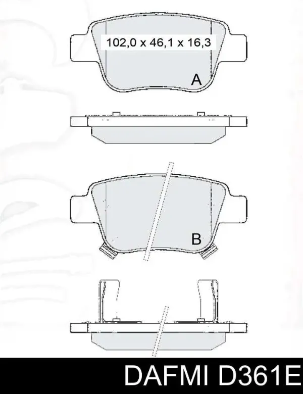 Задние тормозные колодки D361E Dafmi