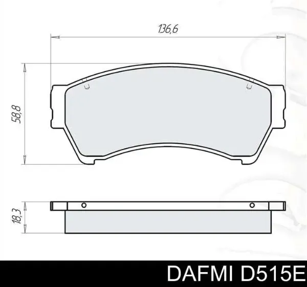 Передние тормозные колодки D515E Dafmi