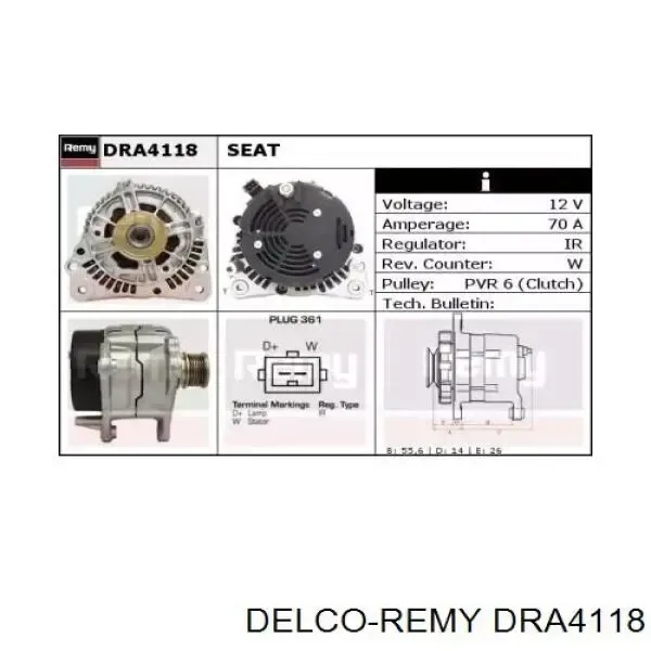 Генератор DRA4118 Delco Remy