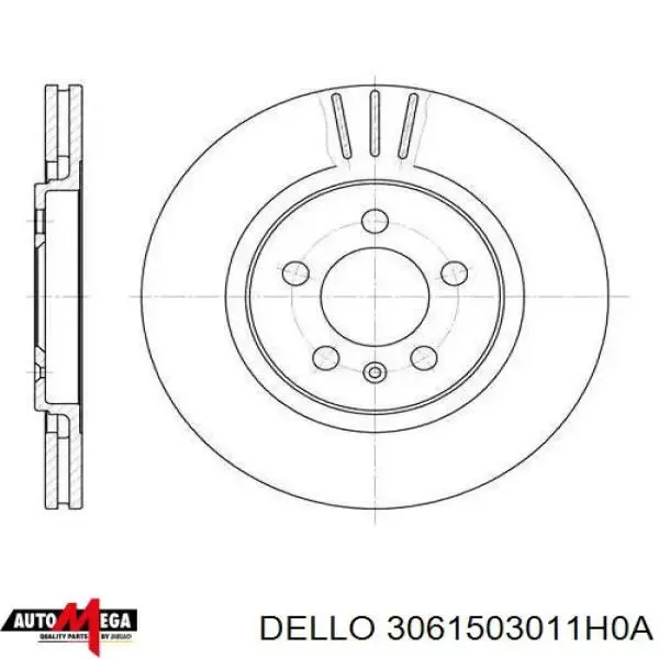 Передние тормозные диски 3061503011H0A Dello/Automega