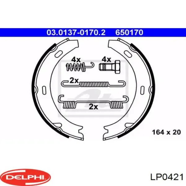 Передние тормозные колодки LP0421 Delphi