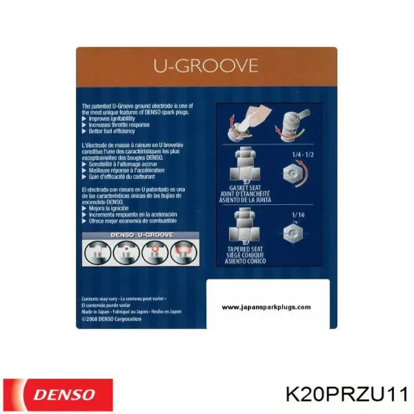 Свечи зажигания K20PRZU11 Denso