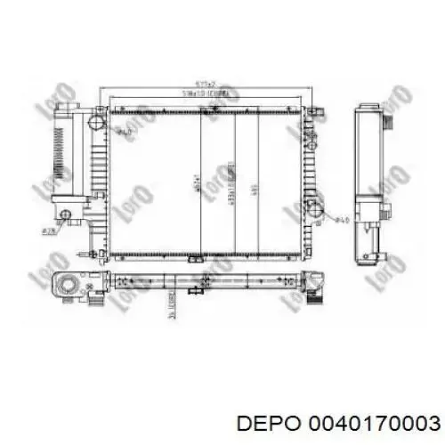 Радиатор 0040170003 Depo/Loro/Abakus