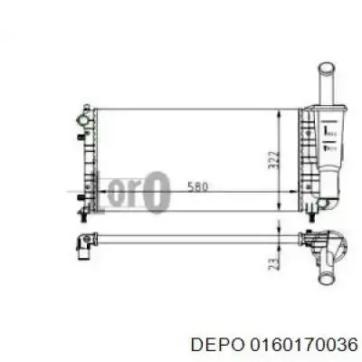 Радиатор 0160170036 Depo/Loro/Abakus