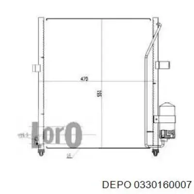 Радиатор кондиционера 0330160007 Depo/Loro/Abakus
