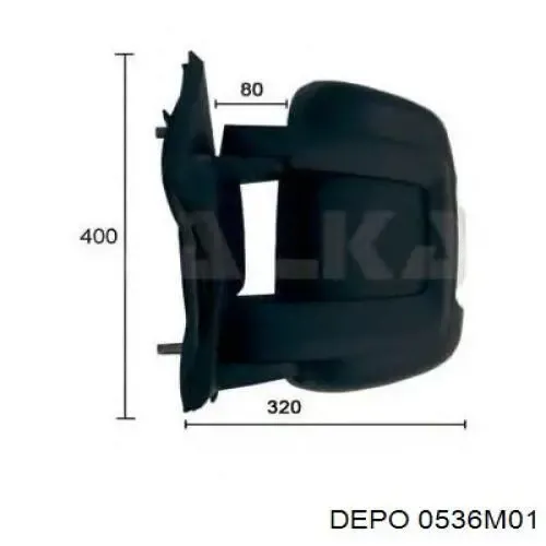Левое боковое зеркало 0536M01 Depo/Loro/Abakus