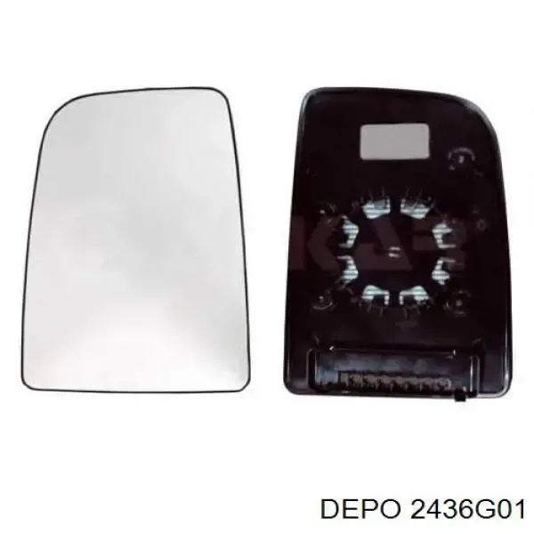 Стекло левого зеркала заднего вида 2436G01 Depo/Loro