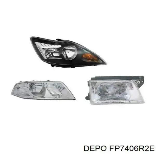 Правая фара FP7406R2E Depo/Loro/Abakus