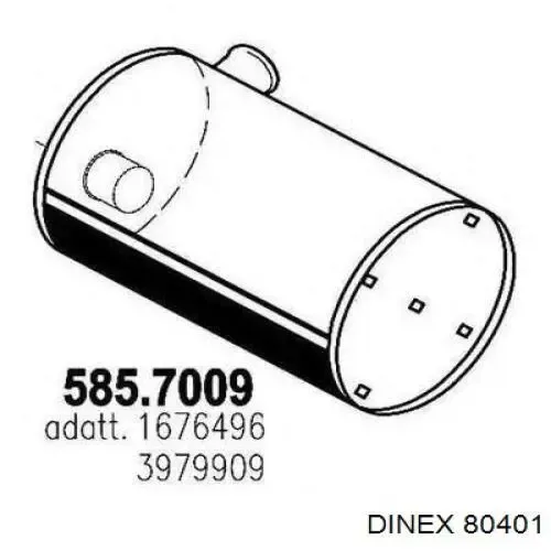 Центральная часть глушителя 80401 Dinex