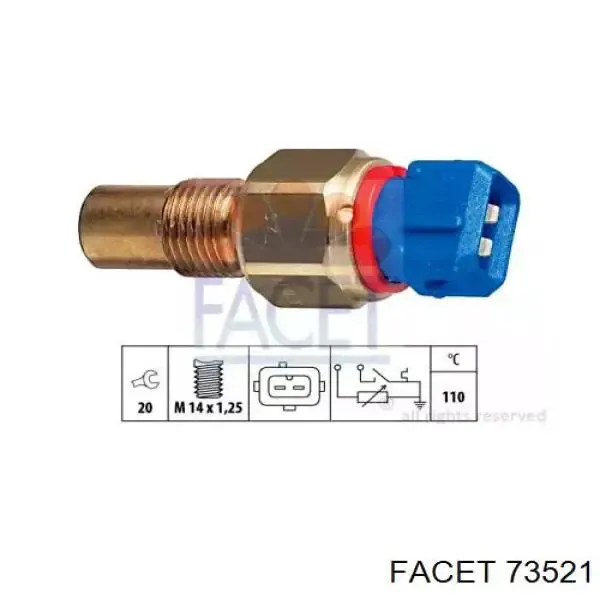 Датчик температуры охлаждающей жидкости 9608913880 Fiat/Alfa/Lancia