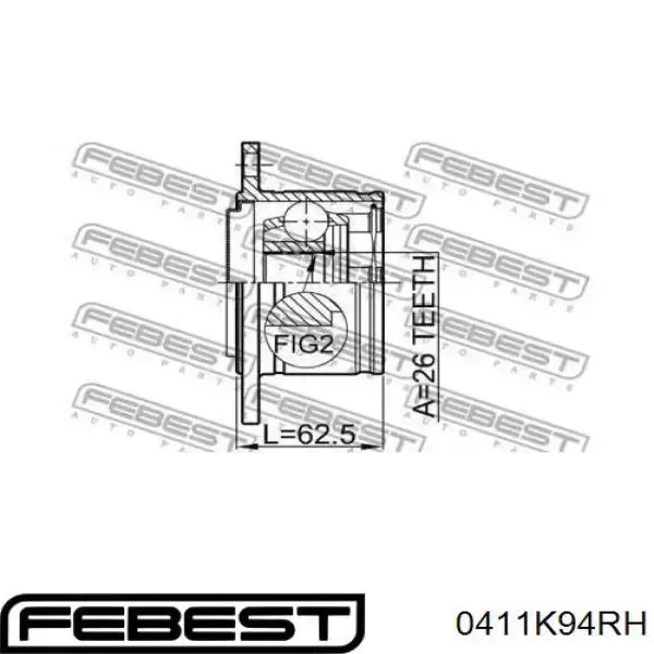ШРУС внутренний правый 0411K94RH Febest
