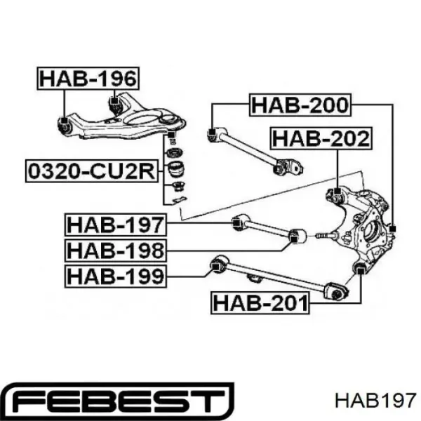 Сайлентблок тяги поперечной (задней подвески) RFX2731 Caster