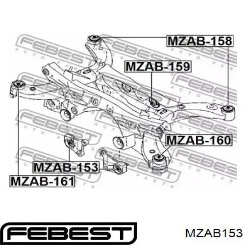 Сайлентблок траверсы крепления заднего редуктора передний RGF8561 Caster