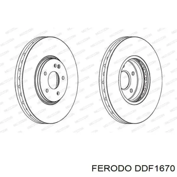 Передние тормозные диски DDF1670 Ferodo