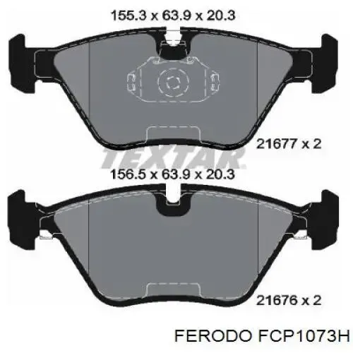 Передние тормозные колодки FCP1073H Ferodo