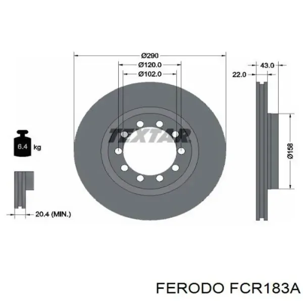 Передние тормозные диски FCR183A Ferodo