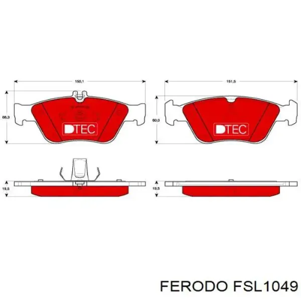 Передние тормозные колодки FSL1049 Ferodo