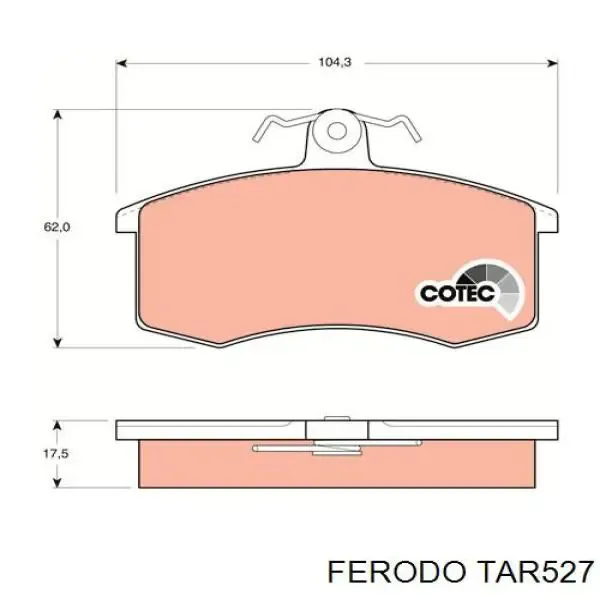 Передние тормозные колодки TAR527 Ferodo