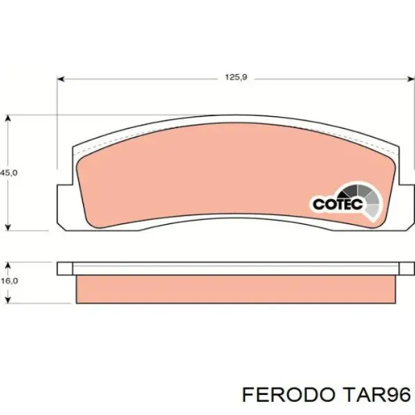Передние тормозные колодки TAR96 Ferodo