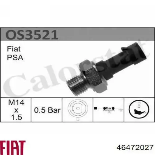 Датчик давления масла 46472027 Fiat/Alfa/Lancia