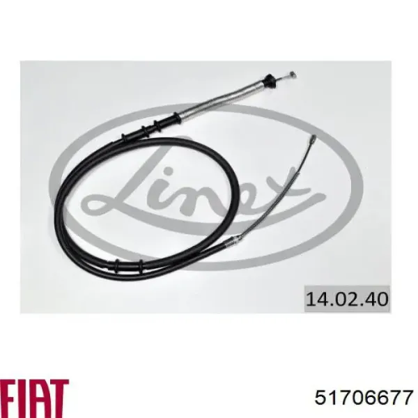 Задний трос ручника 51706677 Fiat/Alfa/Lancia