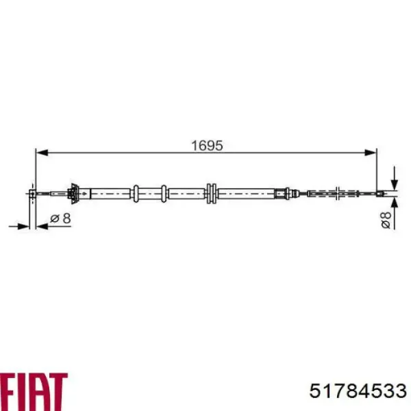 Задний правый трос ручника 51784533 Fiat/Alfa/Lancia