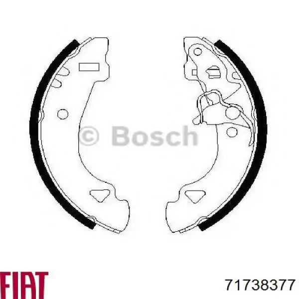Задние барабанные колодки 71738377 Fiat/Alfa/Lancia