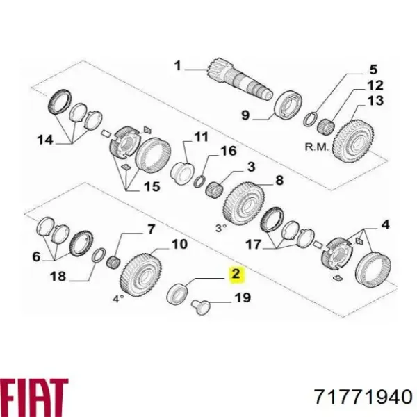 Подшипник вторичного вала КПП 71771940 Fiat/Alfa/Lancia