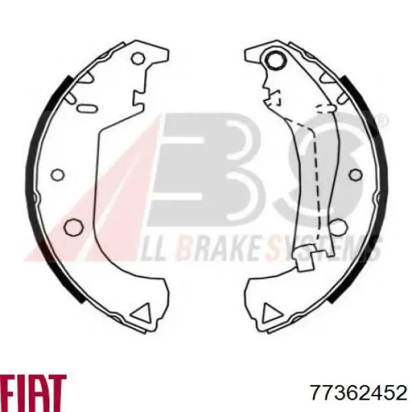 Задние барабанные колодки 77362452 Fiat/Alfa/Lancia