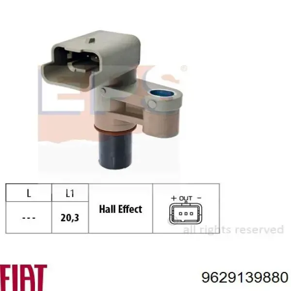 Датчик распредвала 9629139880 Fiat/Alfa/Lancia