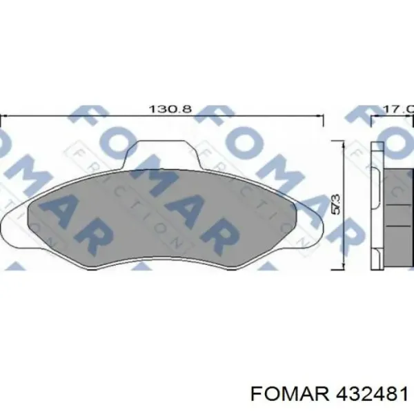 Передние тормозные колодки 432481 Fomar Roulunds