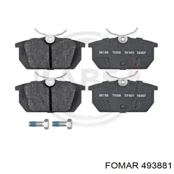 Задние тормозные колодки 493881 Fomar Roulunds