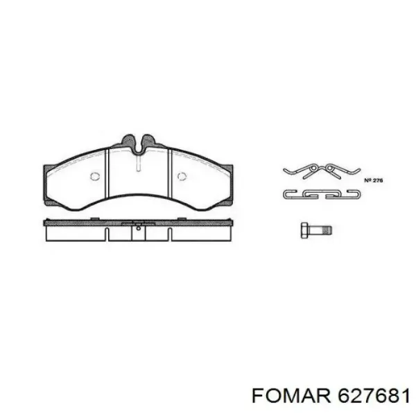Передние тормозные колодки 627681 Fomar Roulunds