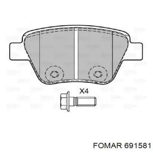 Задние тормозные колодки 691581 Fomar Roulunds