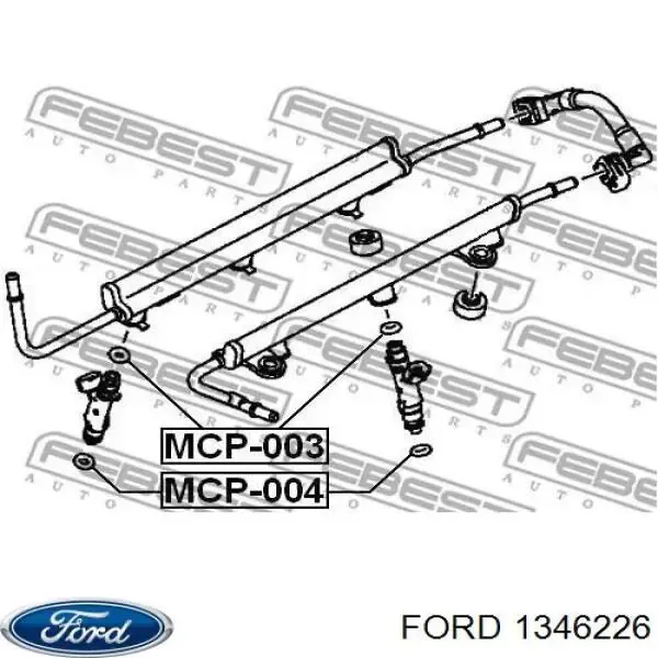 Кольцо (шайба) форсунки инжектора посадочное 1346226 Ford