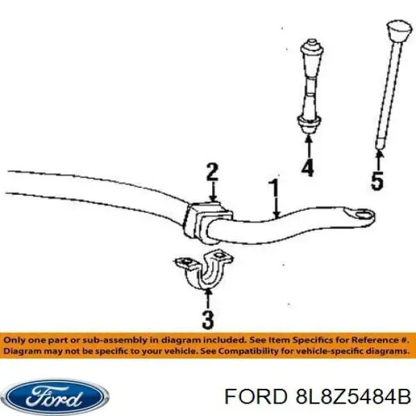 Втулка стабилизатора переднего 8L8Z5484B Ford