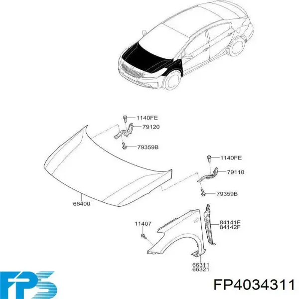 Крыло переднее левое KIA Cerato III